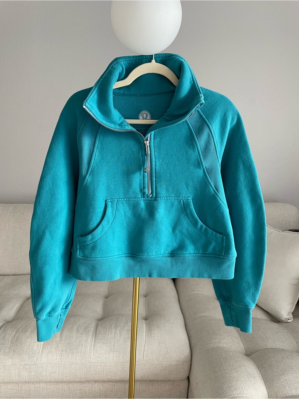 Lululemon Scuba Oversized Funnel Neck Half Zip Oceanic Blue Teal Rare